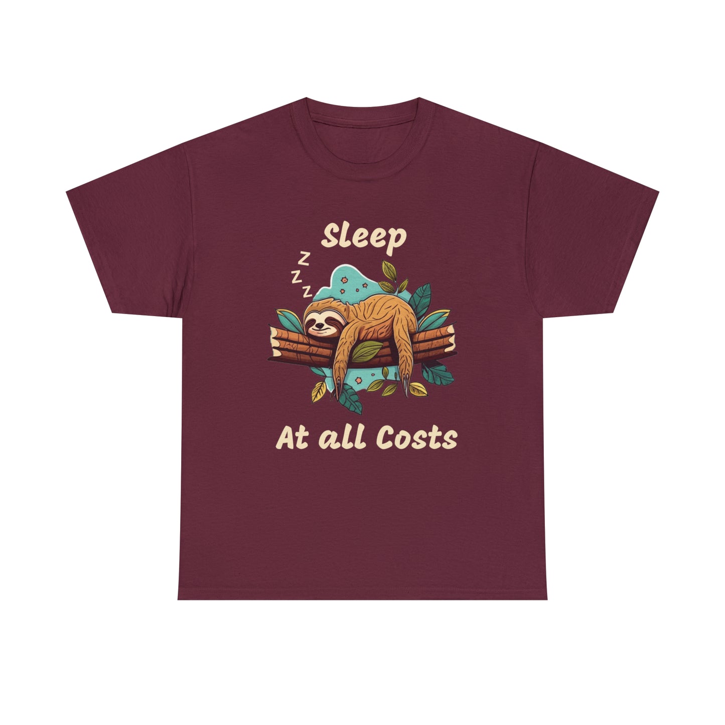 Sleep At All Costs Sloth - Unisex Heavy Cotton Tee T-Shirt