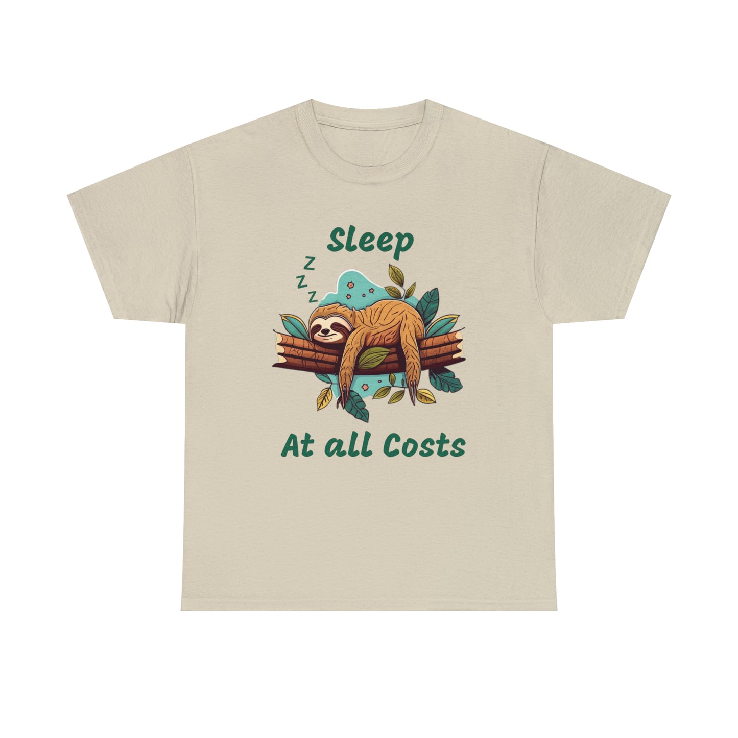 Sleep At All Costs Sloth - Unisex Heavy Cotton Tee T-Shirt