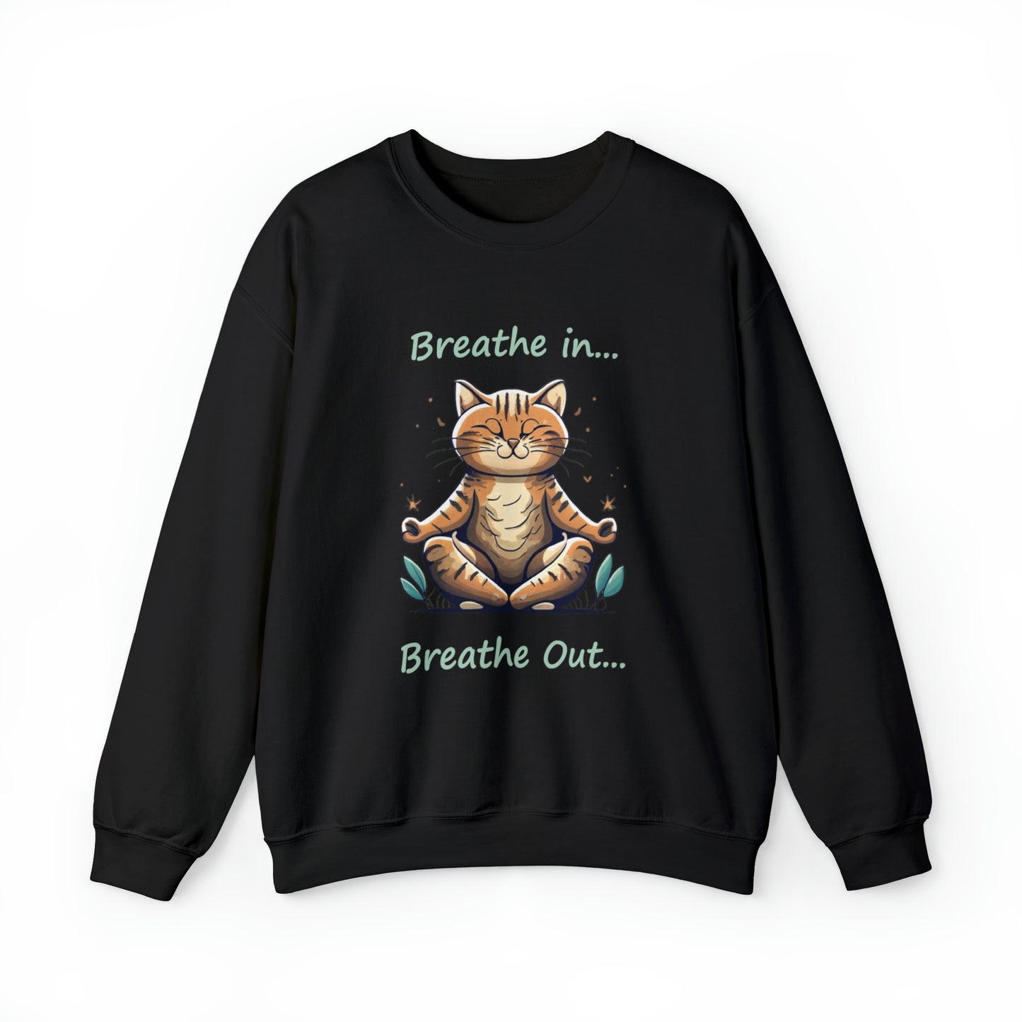 Breathe in Breathe out Cat - Unisex Heavy Blend™ Crewneck Sweatshirt