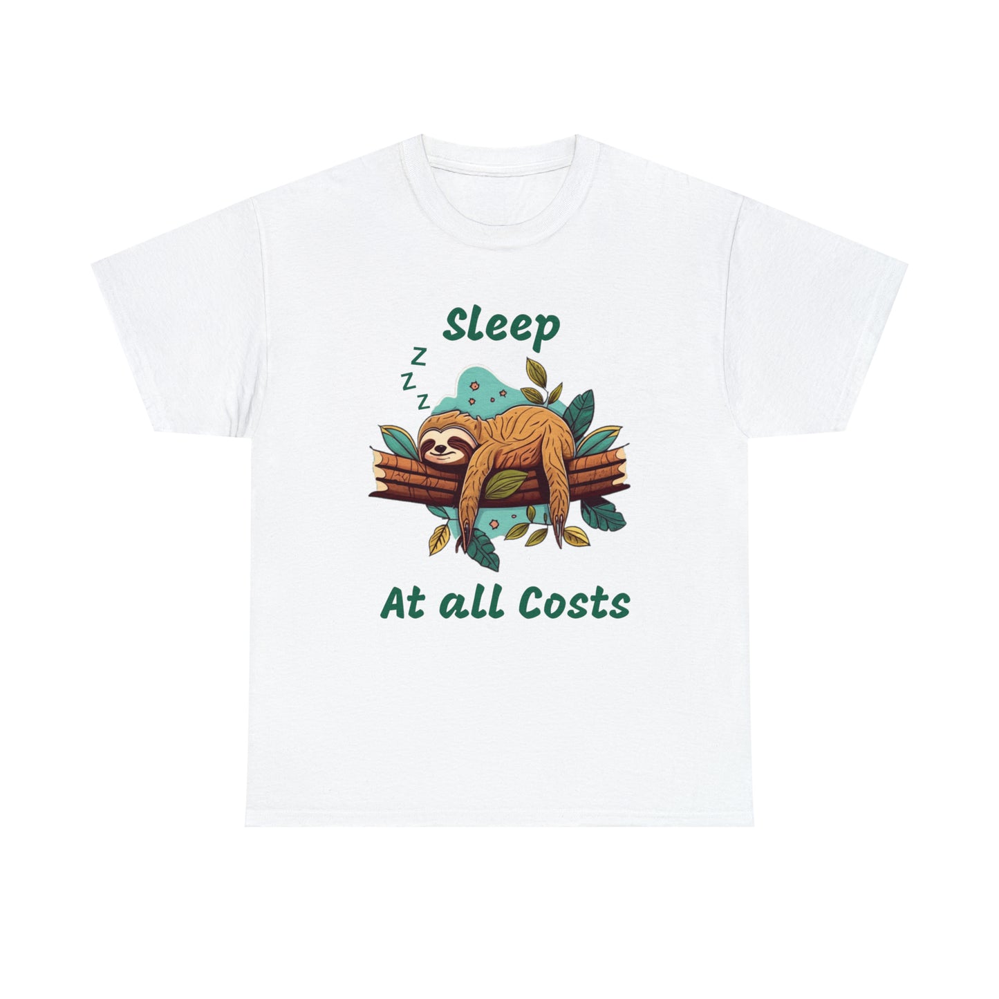 Sleep At All Costs Sloth - Unisex Heavy Cotton Tee T-Shirt