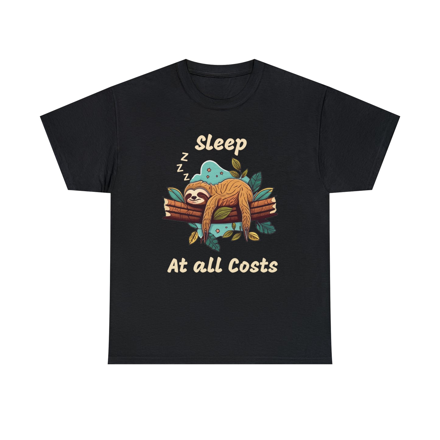Sleep At All Costs Sloth - Unisex Heavy Cotton Tee T-Shirt