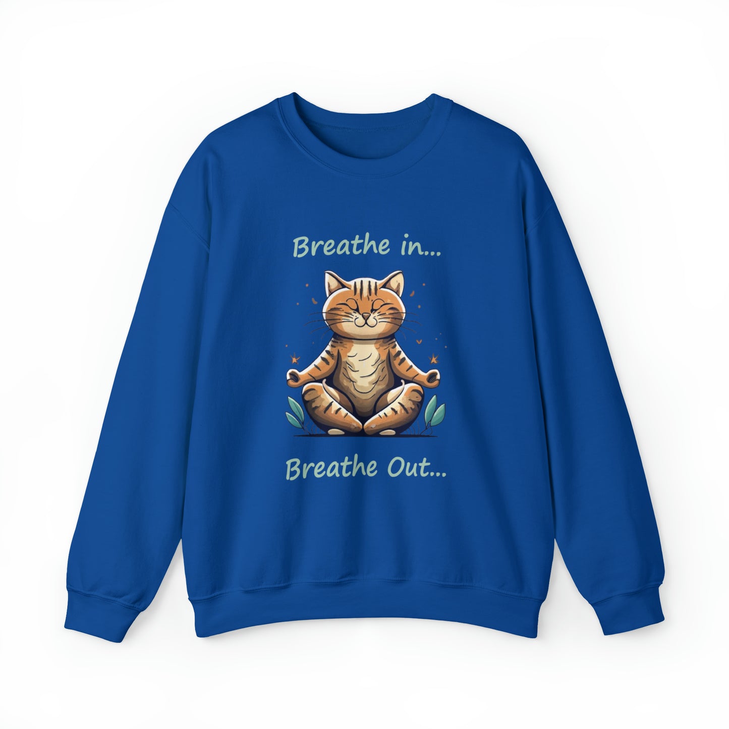 Breathe in Breathe out Cat - Unisex Heavy Blend™ Crewneck Sweatshirt