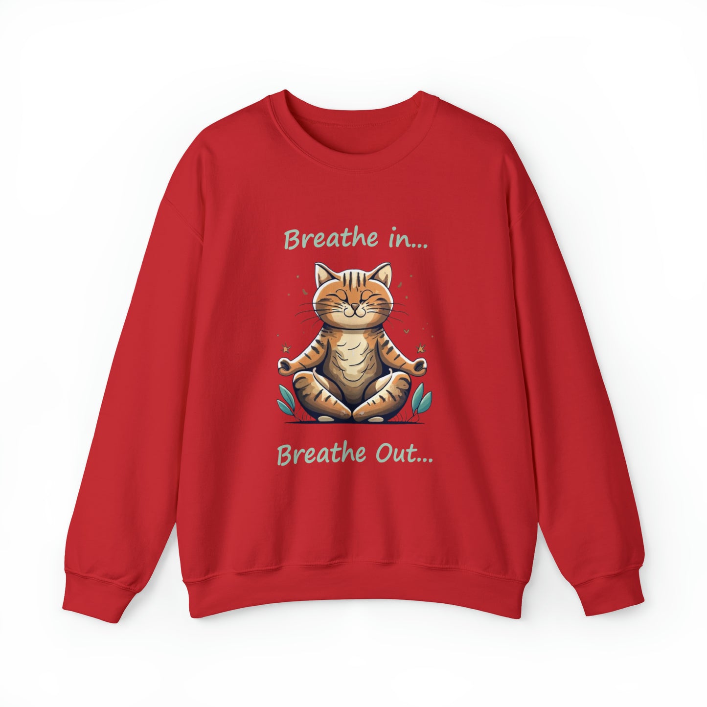 Breathe in Breathe out Cat - Unisex Heavy Blend™ Crewneck Sweatshirt