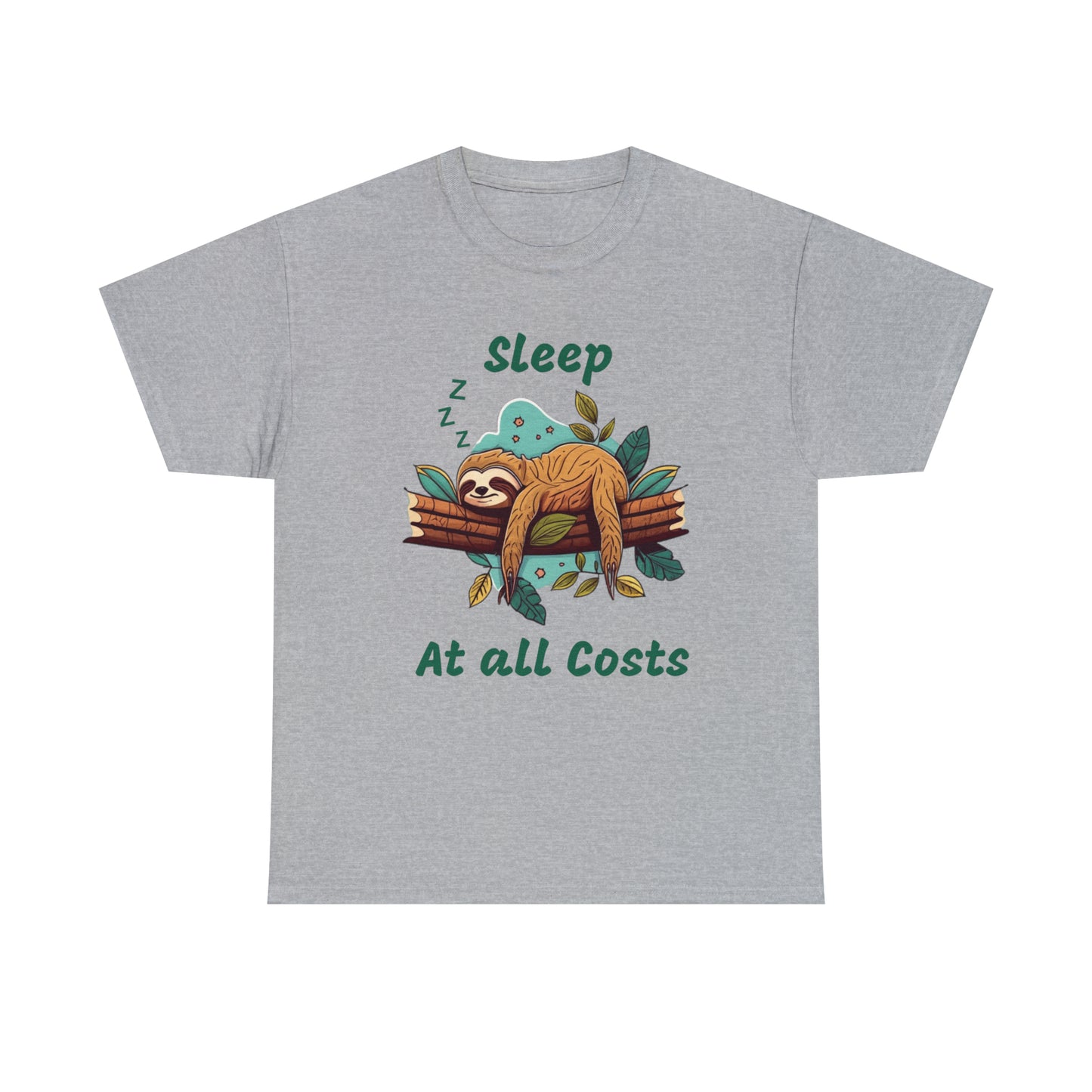 Sleep At All Costs Sloth - Unisex Heavy Cotton Tee T-Shirt