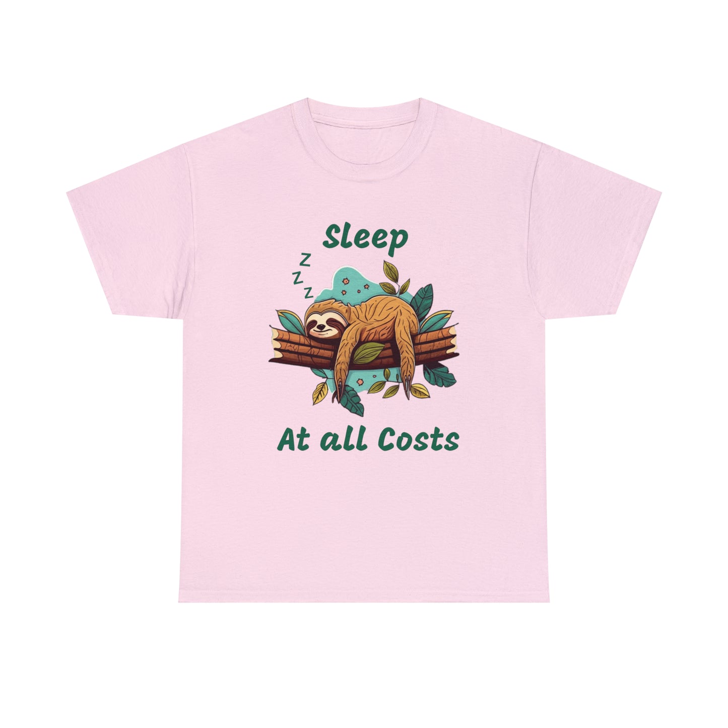 Sleep At All Costs Sloth - Unisex Heavy Cotton Tee T-Shirt