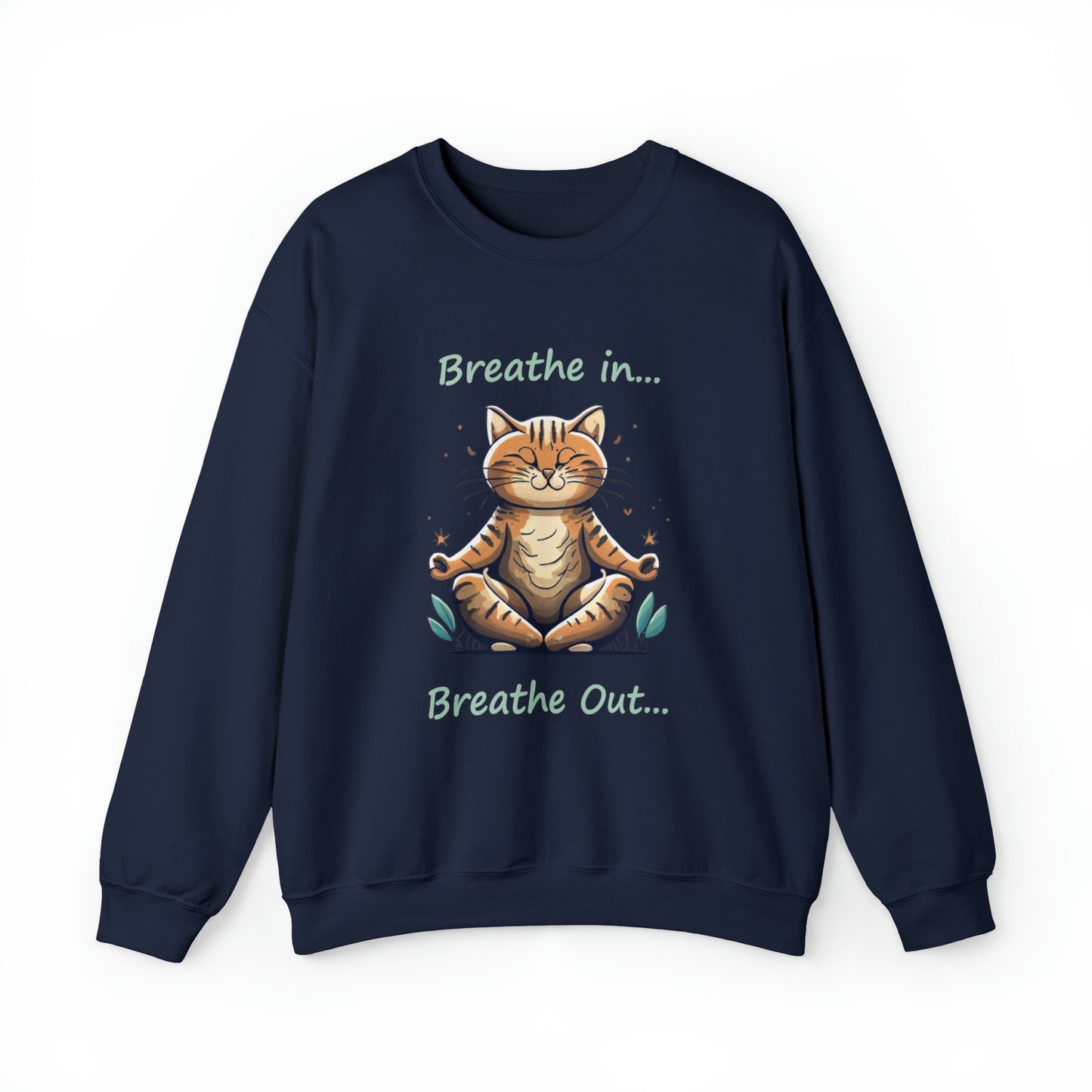 Breathe in Breathe out Cat - Unisex Heavy Blend™ Crewneck Sweatshirt
