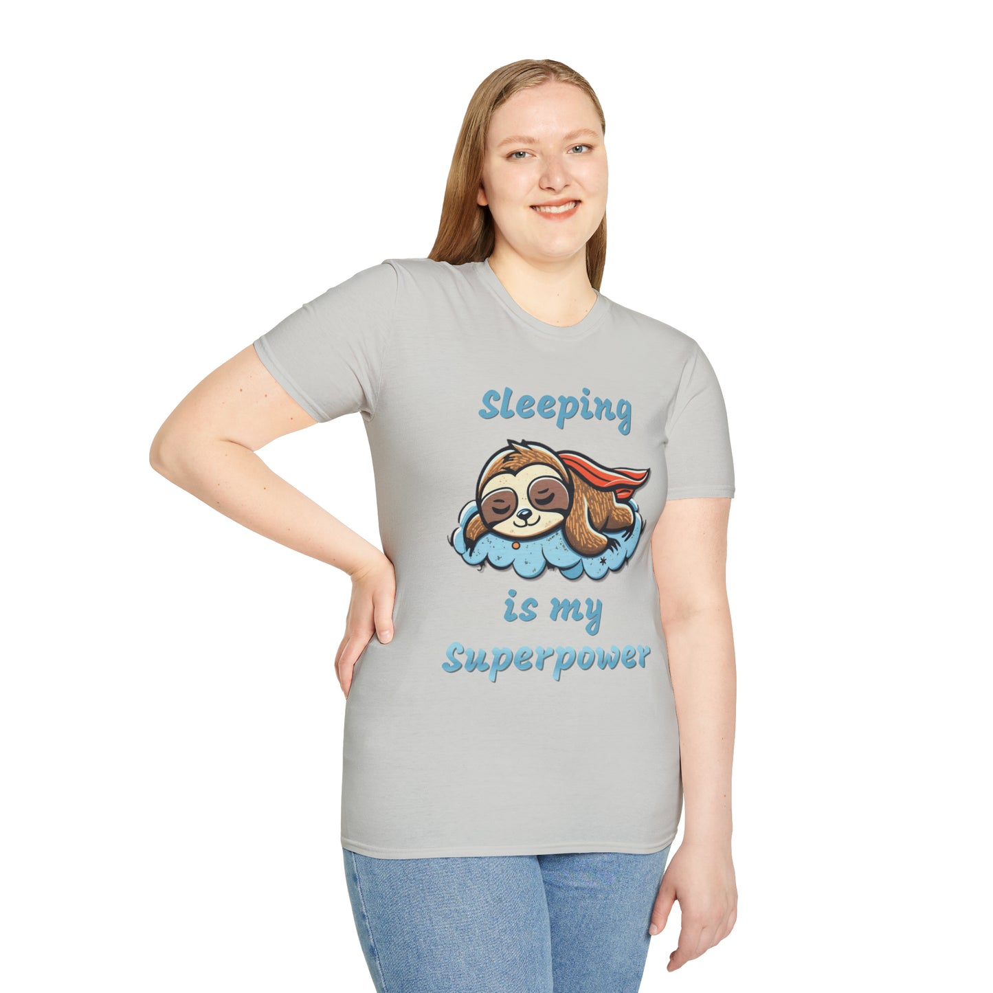 Funny Sloth T Shirt - Sleeping is my Superpower - Unisex Softstyle