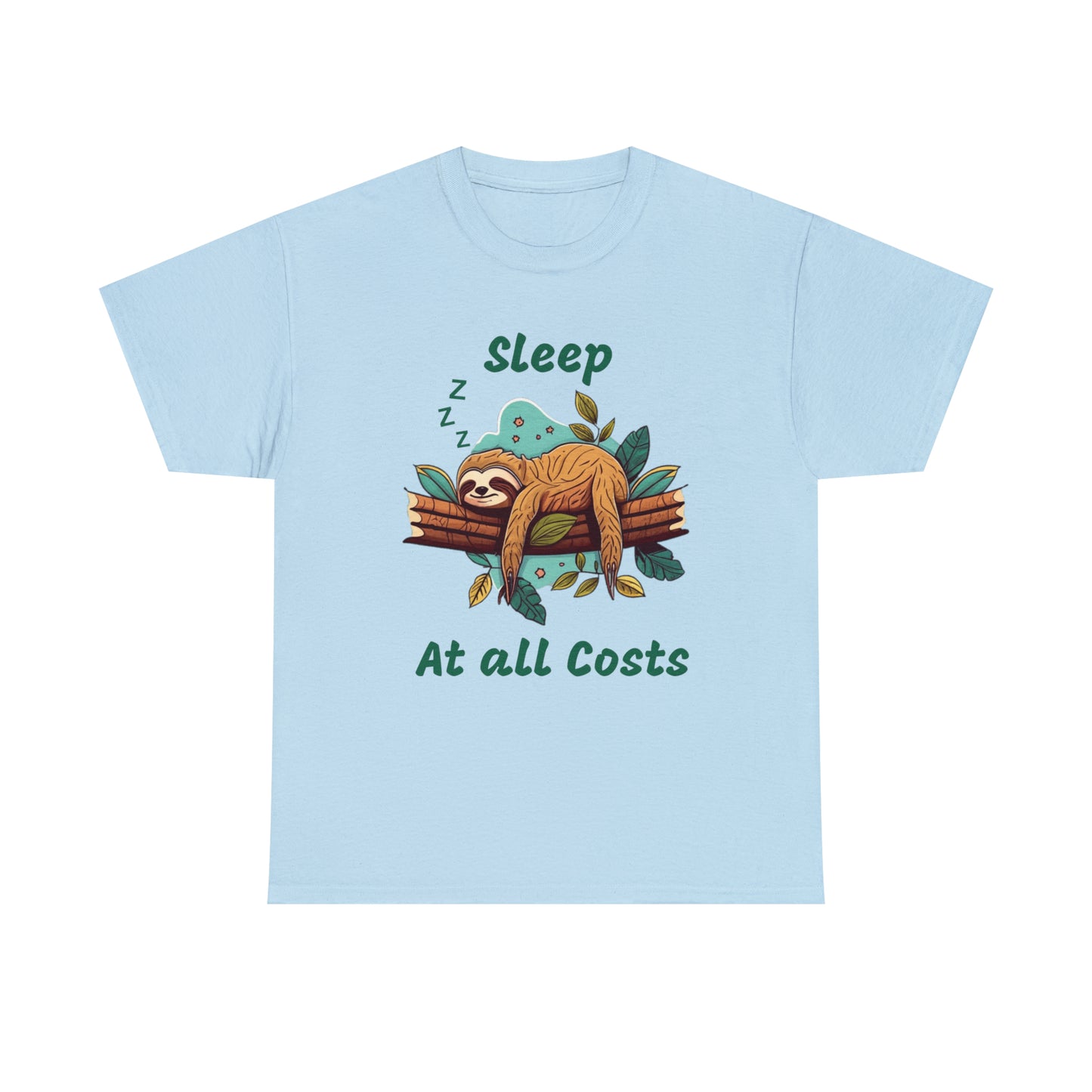 Sleep At All Costs Sloth - Unisex Heavy Cotton Tee T-Shirt