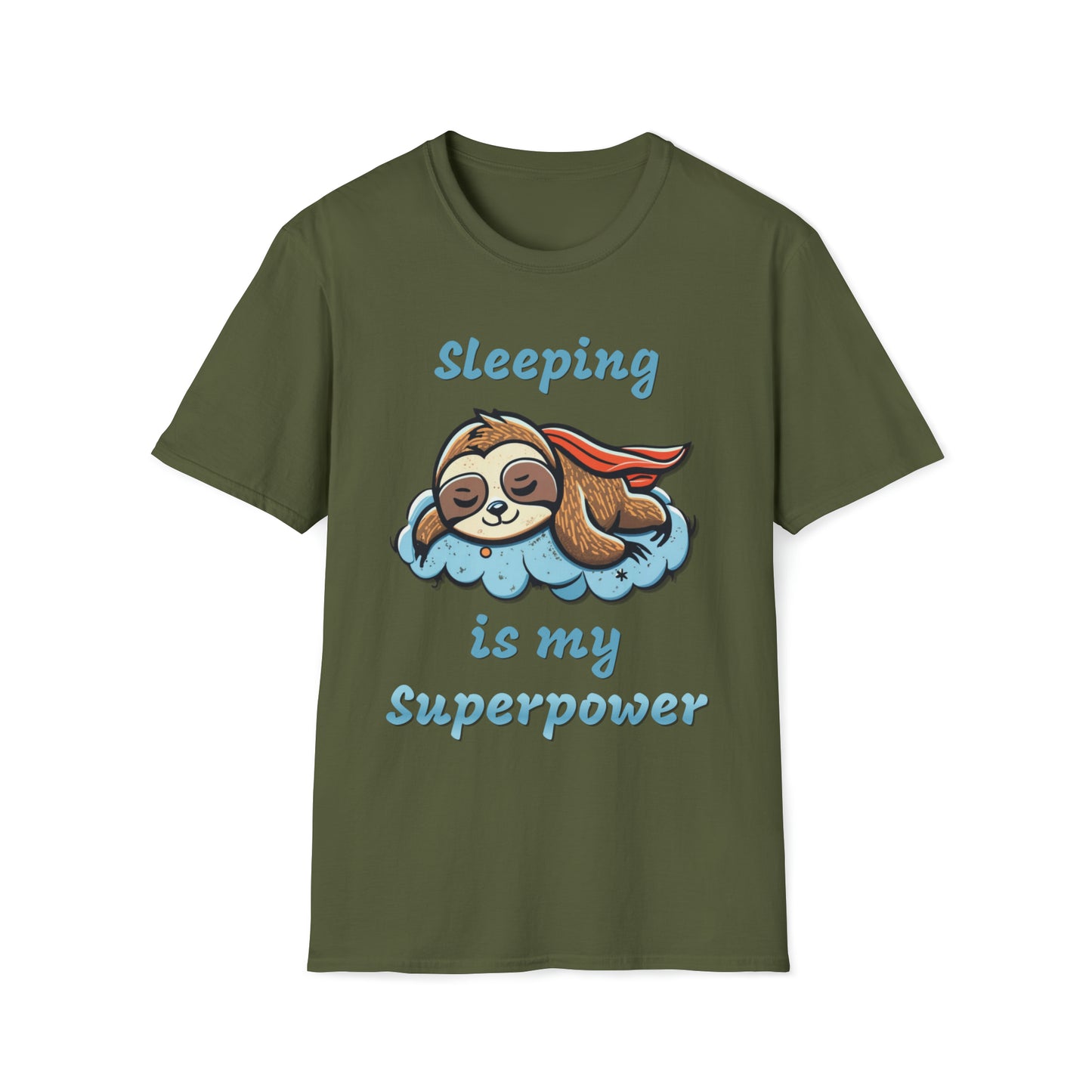 Funny Sloth T Shirt - Sleeping is my Superpower - Unisex Softstyle