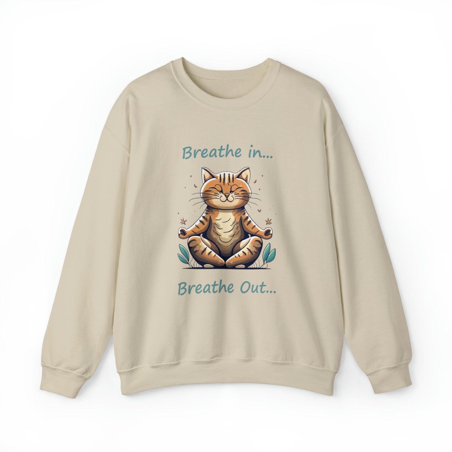Breathe in Breathe out Cat - Unisex Heavy Blend™ Crewneck Sweatshirt