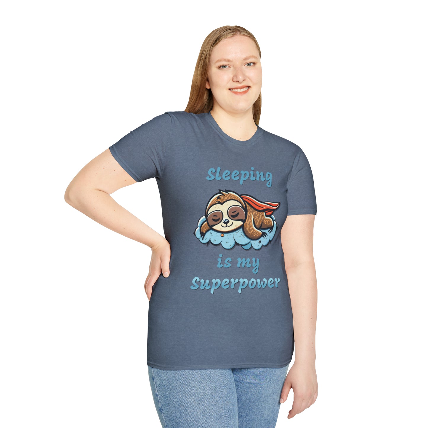 Funny Sloth T Shirt - Sleeping is my Superpower - Unisex Softstyle