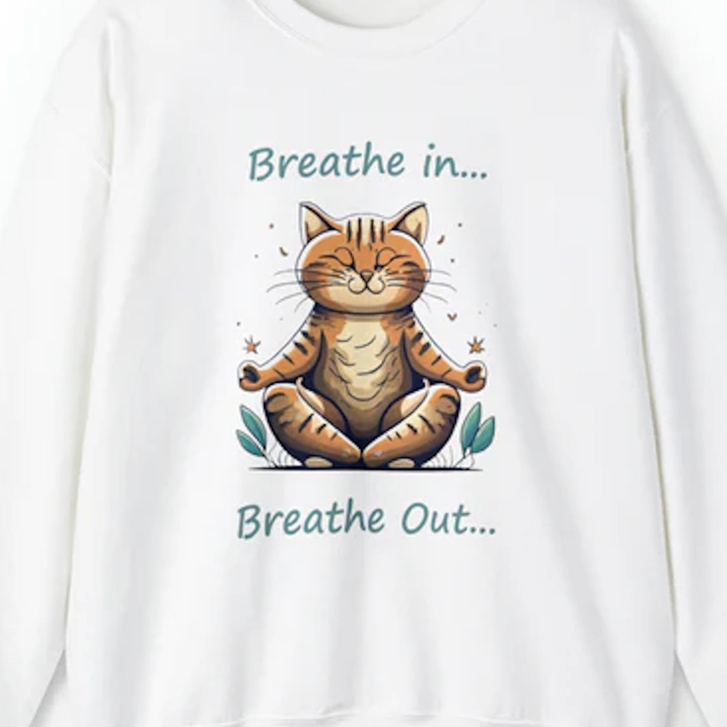 Breathe in Breathe out Cat - Unisex Heavy Blend™ Crewneck Sweatshirt